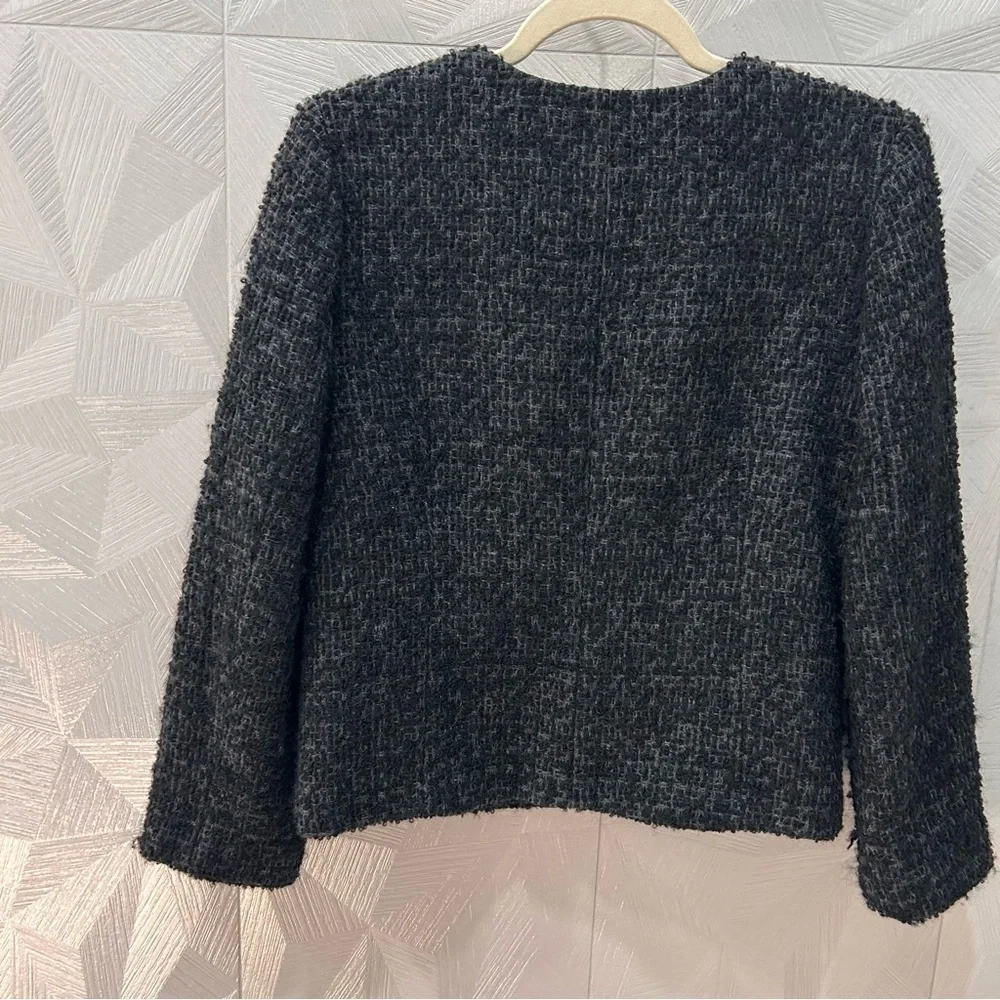 J.Crew Tweed Wool Blend boucle jacket  Blazer Dark Gray Size 6
